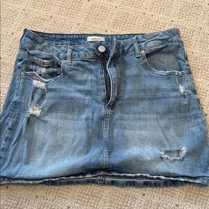Garage Distressed Denim Skirt